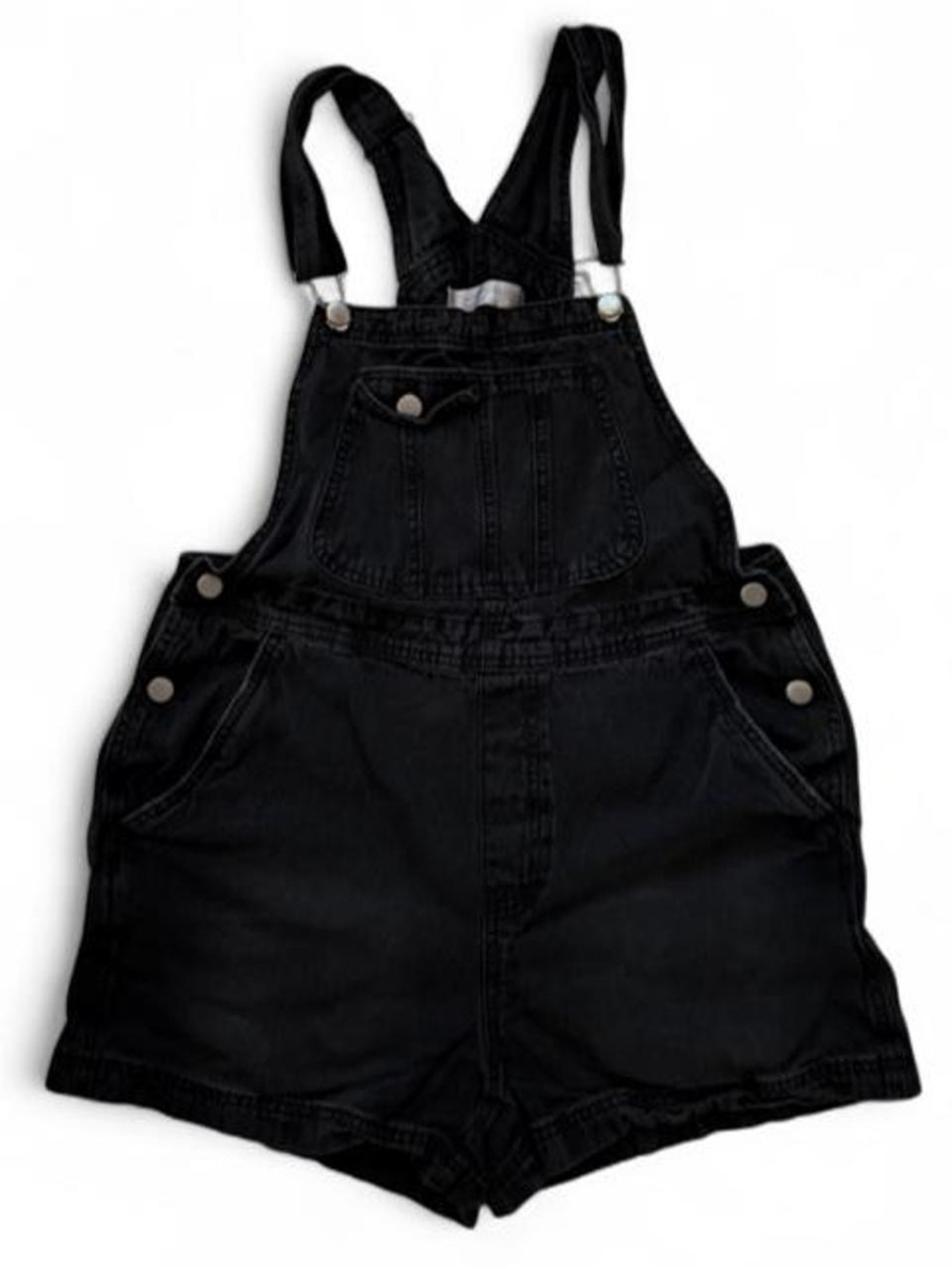 No Boundaries Black Denim Short Overalls